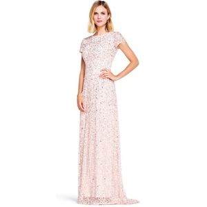 NWT Adrianna Papell scoop back sequin gown Sz 10